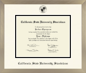 California State University Stanislaus diploma frame - Icon in Light Champagne