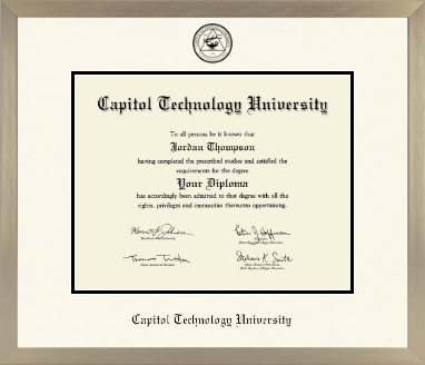 Capitol Technology University diploma frame - Icon in Light Champagne