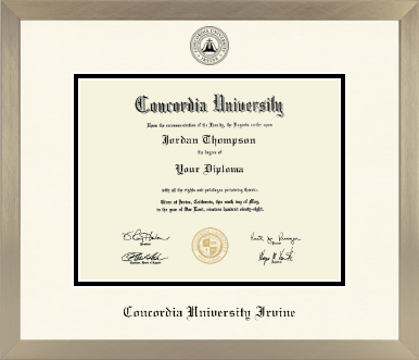 Concordia University - Irvine diploma frame - Icon in Light Champagne
