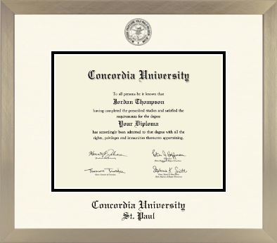 Concordia University Saint Paul Minnesota diploma frame - Icon in Light Champagne