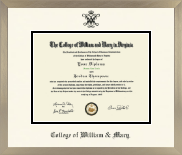 William & Mary diploma frame - Icon in Light Champagne