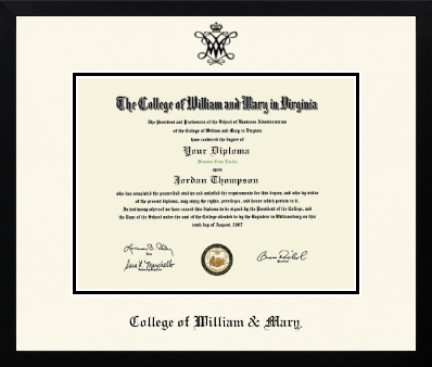 William & Mary diploma frame - Icon in Gotham
