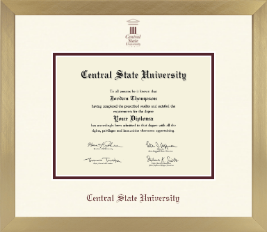 Central State University diploma frame - Icon in Chardonnay