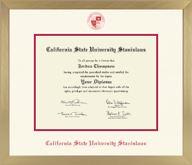 California State University Stanislaus diploma frame - Icon in Chardonnay