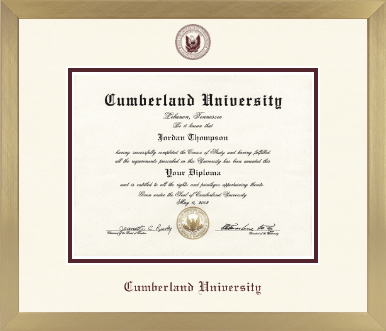Cumberland University diploma frame - Icon in Chardonnay