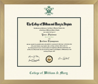 William & Mary diploma frame - Icon in Chardonnay