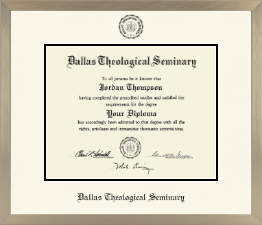 Dallas Theological Seminary diploma frame - Icon in Light Champagne
