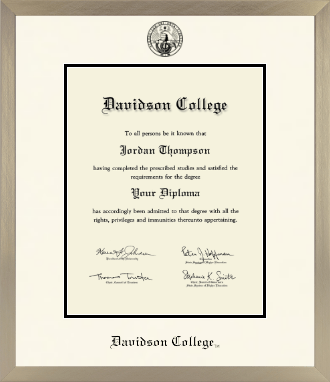 Davidson College diploma frame - Icon in Light Champagne