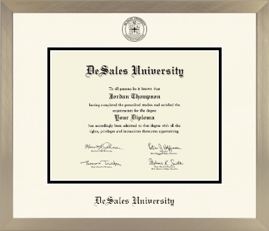 DeSales University diploma frame - Icon in Light Champagne