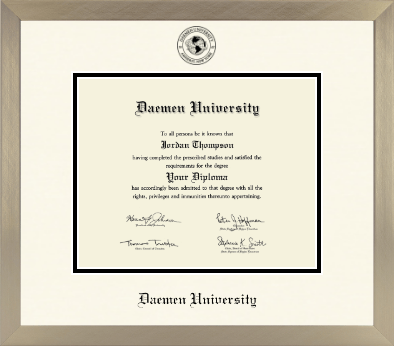Daemen University diploma frame - Icon in Light Champagne