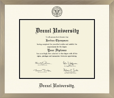 Drexel University diploma frame - Icon in Light Champagne