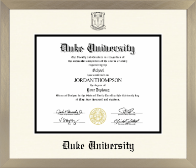 Duke University diploma frame - Icon in Light Champagne