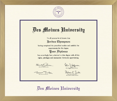 Des Moines University diploma frame - Icon in Chardonnay