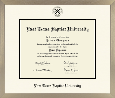 East Texas Baptist University diploma frame - Icon in Light Champagne