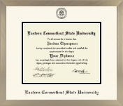 Eastern Connecticut State University diploma frame - Icon in Light Champagne