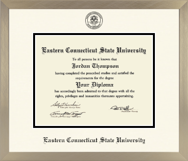 Eastern Connecticut State University diploma frame - Icon in Light Champagne