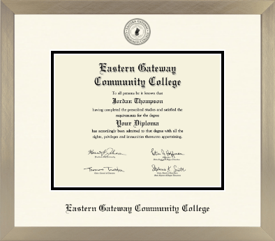Eastern Gateway Community College diploma frame - Icon in Light Champagne