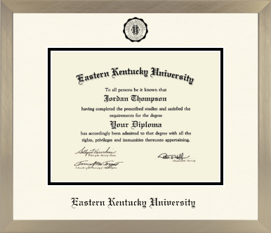 Eastern Kentucky University diploma frame - Icon in Light Champagne