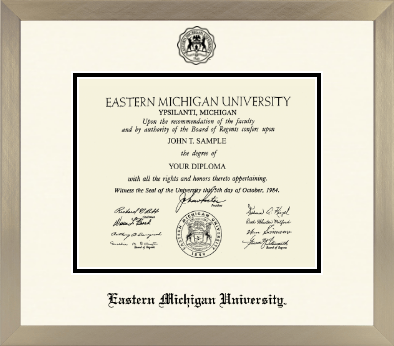 Eastern Michigan University diploma frame - Icon in Light Champagne