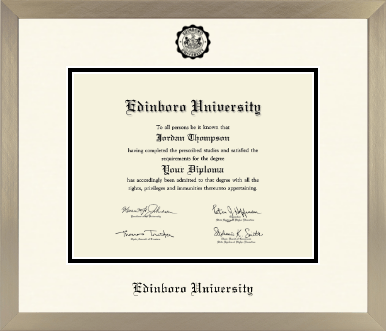 Edinboro University diploma frame - Icon in Light Champagne