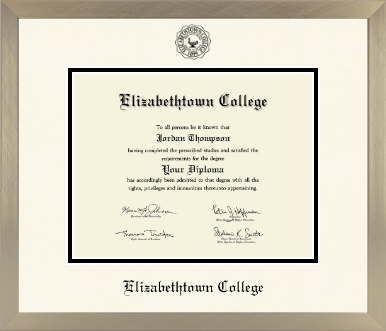 Elizabethtown College diploma frame - Icon in Light Champagne