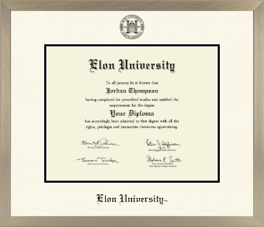 Elon University diploma frame - Icon in Light Champagne