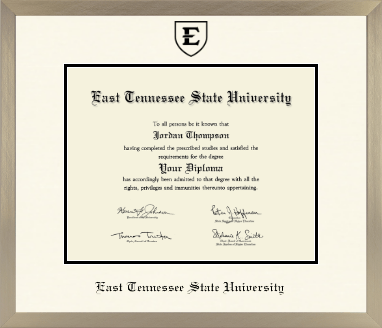 East Tennessee State University diploma frame - Icon in Light Champagne