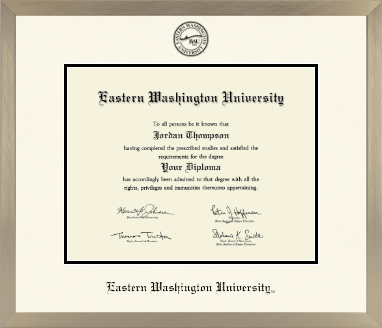 Eastern Washington University diploma frame - Icon in Light Champagne