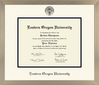 Eastern Oregon University diploma frame - Icon in Light Champagne