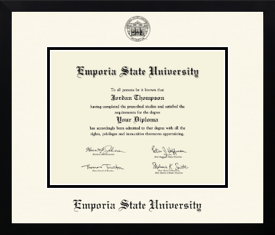 Emporia State University diploma frame - Icon in Gotham