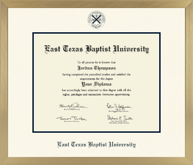 East Texas Baptist University diploma frame - Icon in Chardonnay