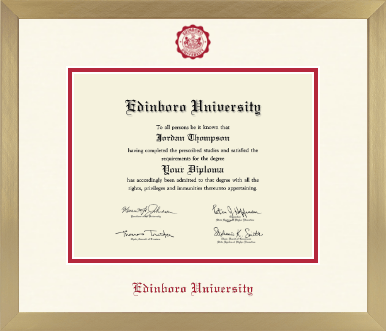 Edinboro University diploma frame - Icon in Chardonnay