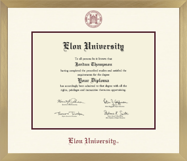 Elon University diploma frame - Icon in Chardonnay
