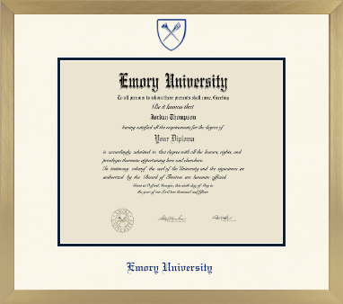 Emory University diploma frame - Icon in Chardonnay