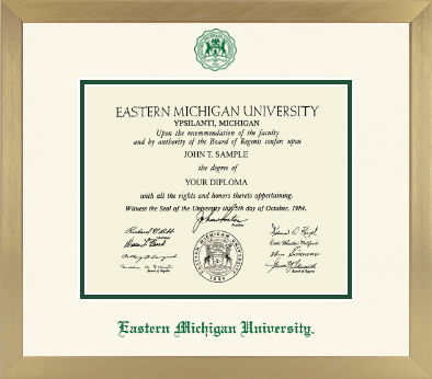Eastern Michigan University diploma frame - Icon in Chardonnay