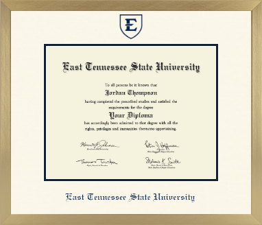 East Tennessee State University diploma frame - Icon in Chardonnay