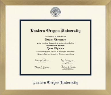 Eastern Oregon University diploma frame - Icon in Chardonnay