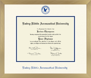 Embry-Riddle Aeronautical University diploma frame - Icon in Chardonnay