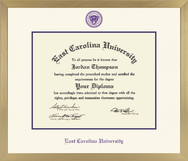 East Carolina University diploma frame - Icon in Chardonnay