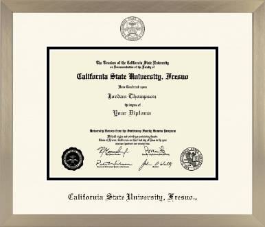 California State University Fresno diploma frame - Icon in Light Champagne