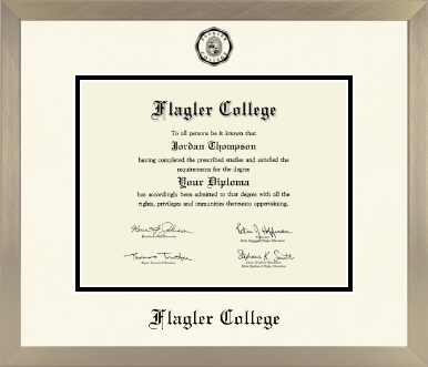 Flagler College diploma frame - Icon in Light Champagne