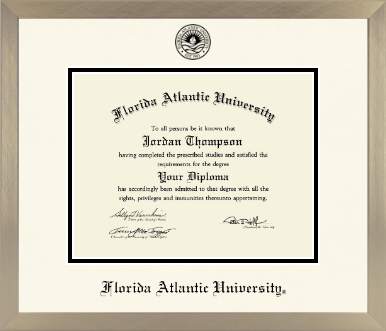 Florida Atlantic University diploma frame - Icon in Light Champagne