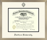 Fordham University diploma frame - Icon in Light Champagne