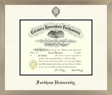 Fordham University diploma frame - Icon in Light Champagne