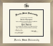 Ferris State University diploma frame - Icon in Light Champagne