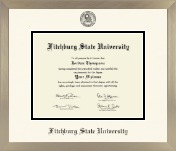 Fitchburg State University diploma frame - Icon in Light Champagne