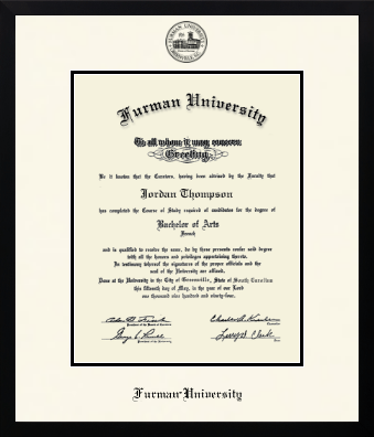 Furman University diploma frame - Icon in Gotham