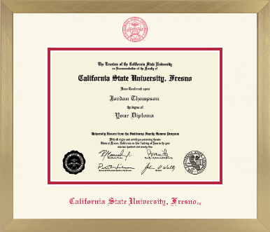 California State University Fresno diploma frame - Icon in Chardonnay