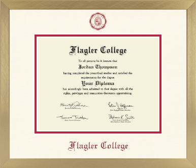Flagler College diploma frame - Icon in Chardonnay