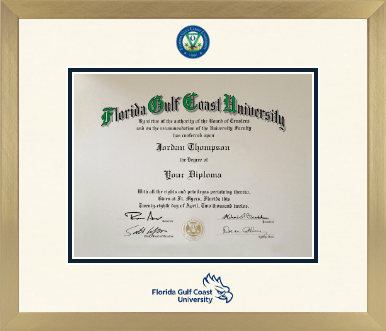 Florida Gulf Coast University diploma frame - Icon in Chardonnay
